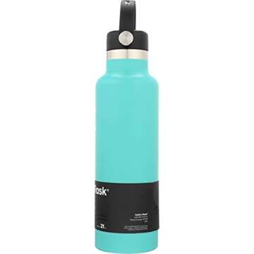 Hydro Flask Double Wall Vacuum Insulated Stainless Steel Leak Proof Sports Water Bottle, Standard Mouth with BPA Free Flex Cap, Mint