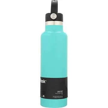 Hydro Flask Double Wall Vacuum Insulated Stainless Steel Leak Proof Sports Water Bottle, Standard Mouth with BPA Free Flex Cap, Mint