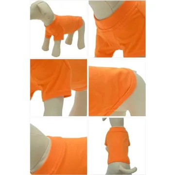 Lovelonglong Pet Clothing Dog Costumes Basic Blank T-Shirt Tee Shirts for Medium Large Dogs Orange XXL+