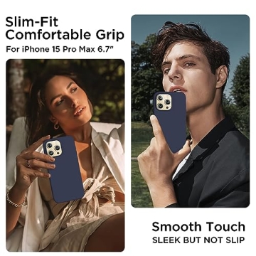 COFFKER iPhone 15 Pro Max Liquid Silicone Case - Shockproof Cover