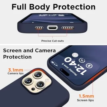 COFFKER iPhone 15 Pro Max Liquid Silicone Case - Shockproof Cover