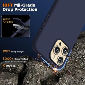 COFFKER iPhone 15 Pro Max Liquid Silicone Case - Shockproof Cover