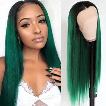 Buy QD-Tizer Ombre Green Lace Front Wigs for Women