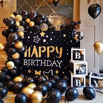 Black and Gold Balloon Garland Kit for All Occasions