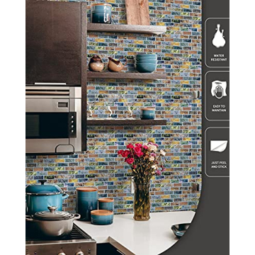 Art3d 10-Piece Peel & Stick Backsplash Tiles for Kitchens