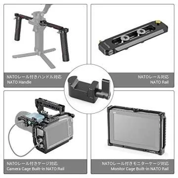 SmallRig NATO Clamp, Quick Release Clamp with 1/4" 3/8" M2.5 Thread for Cold Shoe Monitor Support Camera Cage - 1973