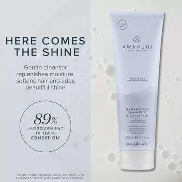 Awapuhi Wild Ginger by Paul Mitchell HydraSoft Shampoo, For Velvety Soft Hair, Ideal For All Hair Types, Especially Dry + Frizzy Hair, 8.5 oz.