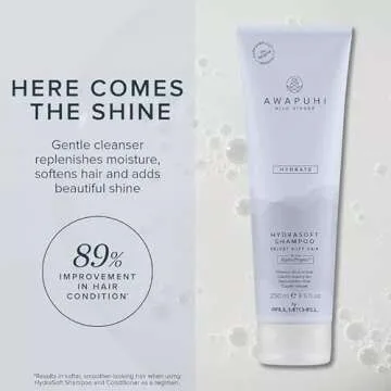 Awapuhi Wild Ginger by Paul Mitchell HydraSoft Shampoo, For Velvety Soft Hair, Ideal For All Hair Types, Especially Dry + Frizzy Hair, 8.5 oz.