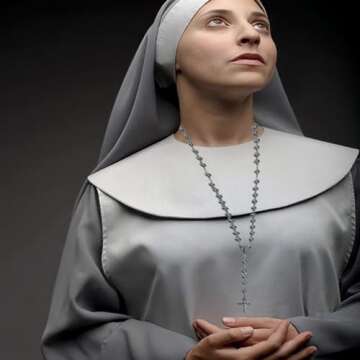 FLAFARY Rosary Set, First Communion Rosary for Girls and Boys, Rosary Beads Catholic for Men, Women and Kids Packed in Transparent Plastic Bag, Rosary Necklace as Gifts for Mother, Grandmother (Grey)