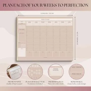 Weekly Hourly Planner Notepad for Productivity