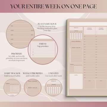 Weekly Hourly Planner Notepad for Productivity