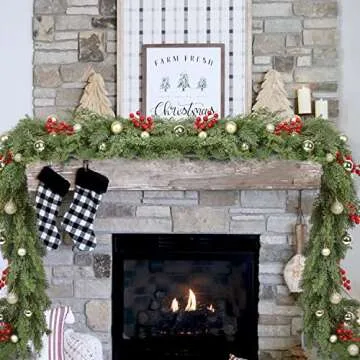 DearHouse Pine 6Ft Christmas Garland for Festive Decor