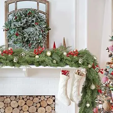 DearHouse Pine 6Ft Christmas Garland for Festive Decor