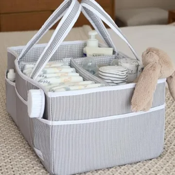 Lily Miles Extra Large Baby Diaper Caddy - Gray Organizer