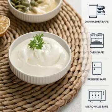 KOBIKOBI 3 Oz 8 Pack Dipping Bowls Set - Ceramic Dipping Sauce Bowls, Soy Sauce Dish, Side Dish Bowls, Small Serving Bowls for Kitchen, BBQ, Condiments, Appetizer, Dessert, Sushi, Party - White