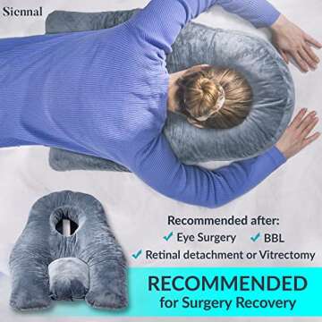 Siennal Face Down Pillow for Sleeping - for BBL or Eye Surgery Recovery - Prone Pillow for Vitrectom...