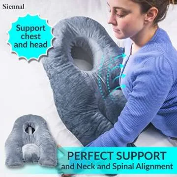 Siennal Face Down Pillow for Sleeping - for BBL or Eye Surgery Recovery - Prone Pillow for Vitrectomy or Retinal Surgery - Home Massage Pillow with Shredded Memory Foam