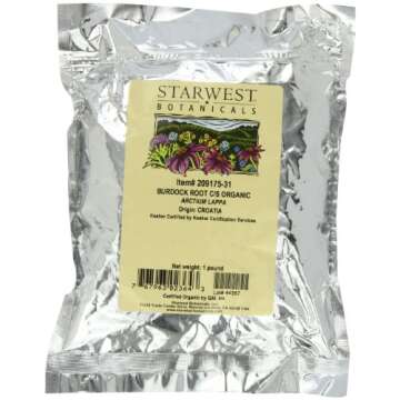 Starwest Botanicals Organic Burdock Root Cut - 2 Pack (1 lb each)