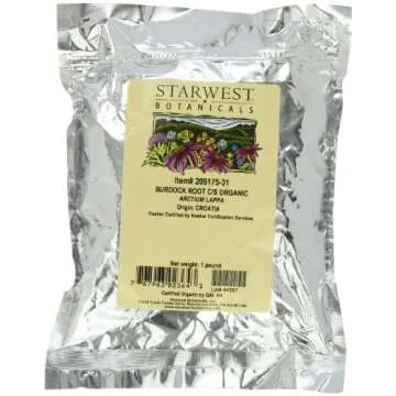 Starwest Botanicals Organic Burdock Root Cut - 2 Pack (1 lb each)