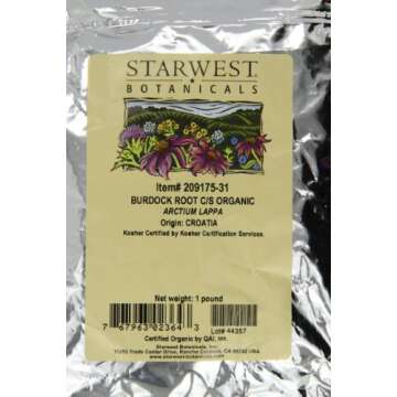 Starwest Botanicals Organic Burdock Root Cut - 2 Pack