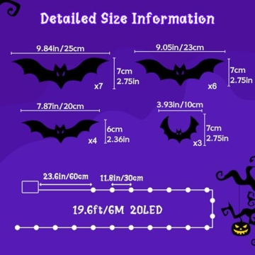 Kelumi Halloween Bats Lights for Spooky Decor