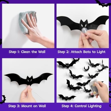 Kelumi Halloween Bats Lights for Spooky Decor