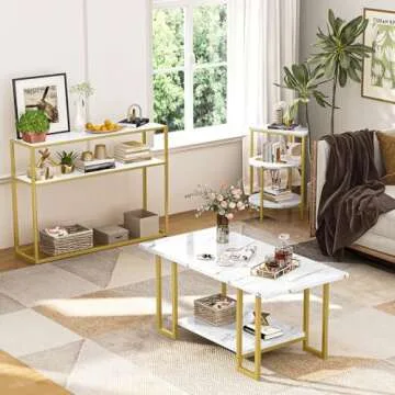 AWQM 3 Piece Modern Coffee Set for Stylish Living Rooms