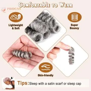 PHOCAS Short Curly Crochet Hair - Natural Look, Easy Install, 5 Packs