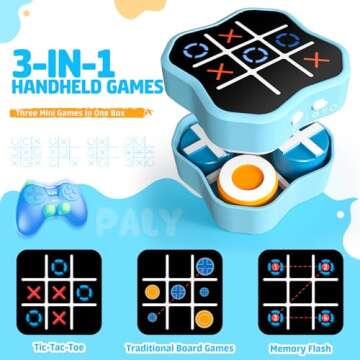 Freecat Tic Tac Toe Game, 3-in-1 Electronic Handheld Games Console for Kids Memory Growth, Portable ...