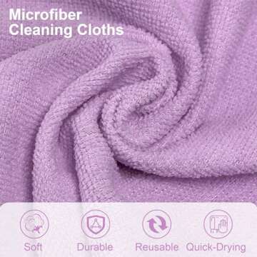 LIVOS Microfiber Cleaning Cloth Roll - 80 Pack, Reusable Paper Towels Purple Tear Away Towels, Microfiber Towels for Cars, Super Absorbent Lint Free Cleaning Rags for House,Kitchen,Window-11.5"x11.5"