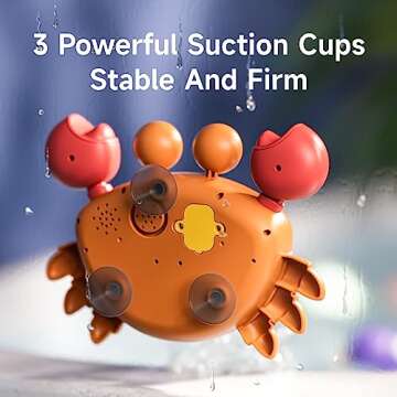 TUMAMA Baby Bath Toy,Bath Bubble Maker Machine with Music,3 Bathtub Wind-Up Toys,Crab Shower Water Toy for Toddlers Kids Boys Grils (Orange)