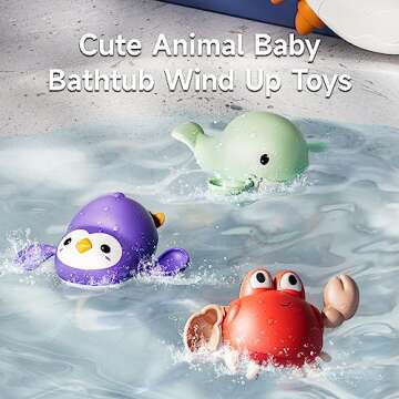 TUMAMA Baby Bath Toy,Bath Bubble Maker Machine with Music,3 Bathtub Wind-Up Toys,Crab Shower Water Toy for Toddlers Kids Boys Grils (Orange)