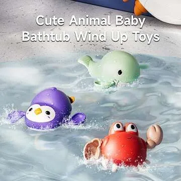 TUMAMA Baby Bath Toy,Bath Bubble Maker Machine with Music,3 Bathtub Wind-Up Toys,Crab Shower Water Toy for Toddlers Kids Boys Grils (Orange)
