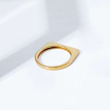 Elegant 14K Gold Plated Sterling Silver Bar Ring