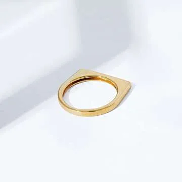 Elegant 14K Gold Plated Sterling Silver Bar Ring