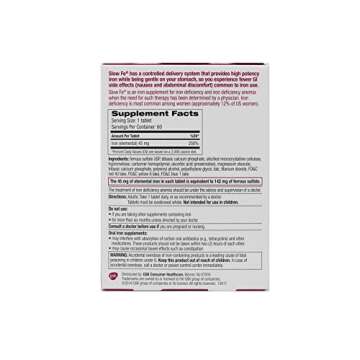 SLOW FE Iron Supplement 60 Tablets