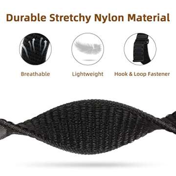 WJK Compatible with Apple Watch Band 44mm for Women Men, Stretchy Sport Nylon Straps Compatible with...