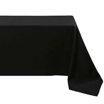 Waysle Large Black Rectangle 90 x 156 Inch Tablecloth - 8ft Washable Polyester Tablecloths - Perfect for Wedding, Restaurant, Party, Dinning, Banquet Decoration
