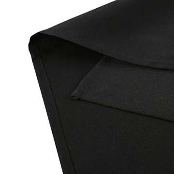 Waysle Large Black Rectangle 90 x 156 Inch Tablecloth - 8ft Washable Polyester Tablecloths - Perfect for Wedding, Restaurant, Party, Dinning, Banquet Decoration