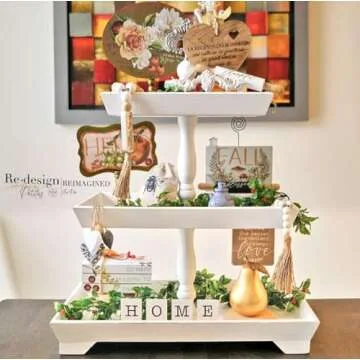 Rustic Wood Three Tier Serving Tray for Every Occasion