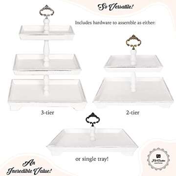 Rustic Wood Three Tier Serving Tray for Every Occasion