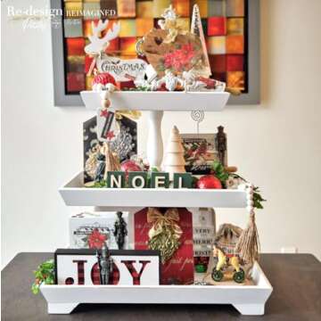 Rustic Wood Three Tier Serving Tray for Every Occasion