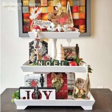 Rustic Wood Three Tier Serving Tray for Every Occasion