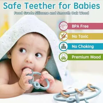 Baby Sensory Teething Chew High Chair Suction Toys for Infant Toddlers 6 12 18 24 Months, Food Grade...