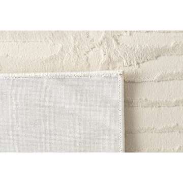 Revival Rugs Shell 6'7"x9' Washable Area Rug for Living Room Bedroom - 100% Recycled Oeko-TEX Certified, Medium Pile, Beige, Cream