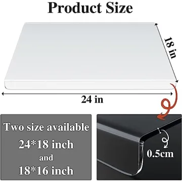 Clear Cutting Board for Kitchen with Lip with Non Slip 24" Wide x 18" Long AZM Displays