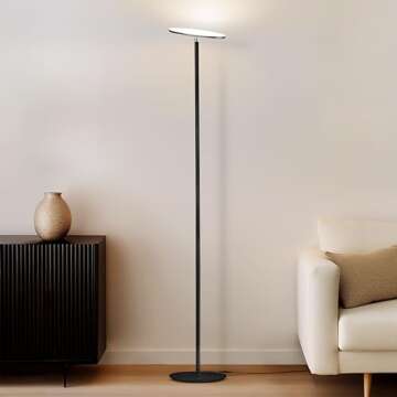 Brightech Sky LED Torchiere Super Bright Floor Lamp - Contemporary, High Lumen Light for Living Room...