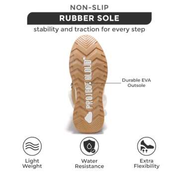 Project Cloud Waterproof Snow Boots for Women - Memory Foam Insole Non-Slip Womens Snow Boots & Winter Shoes with Shoe Lace - Lightweight Indoor Outdoor Shoes (Terina, CML, 7)