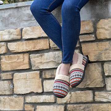 Comfortable RockDove Nordic Sweater Knit Slippers for Women