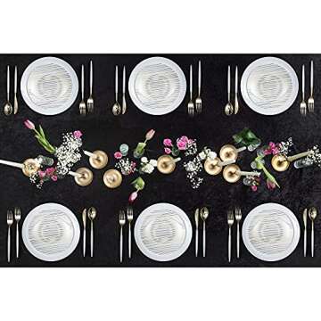 Trendables 120 Pack Disposable Silverware Set - Plastic Cutlery Dinnerware - Includes 40 - Plastic Forks - Plastic Spoons - Plastic Knives - White & Gold Plastic Silverware Plastic Utensils Party Set